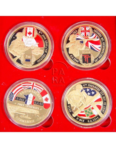 Box, 3 coins, commemoratives