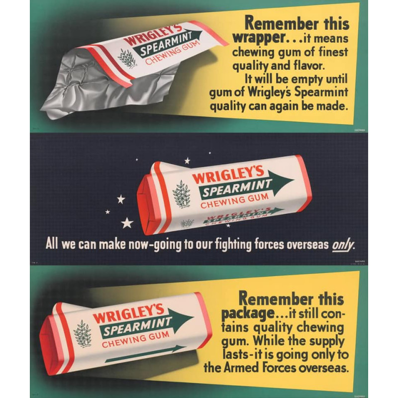 Pack, Chewing Gum, WRIGLEY'S, Made in Great Britain, Only to Armed Forces Overseas