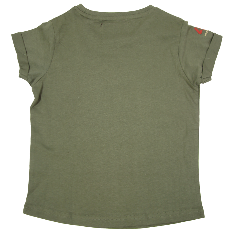 Girl's T-shirt, Sequin Poppies, Khaki