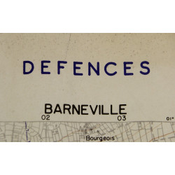 Carte britannique, Defences, BARNEVILLE, Normandie, 1944, TOP SECRET