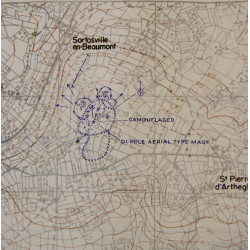 Carte britannique, Defences, BARNEVILLE, Normandie, 1944, TOP SECRET