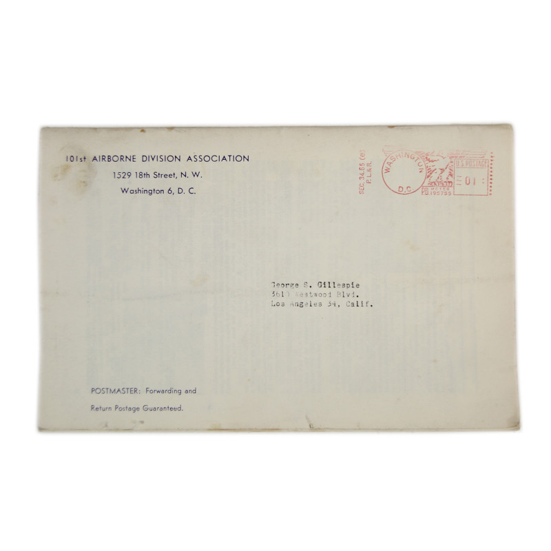 Newsletters, Screaming Eagle, 101st Airborne Division Association, 1959, T/5 George Gillespie, Serv. Co., 502nd PIR
