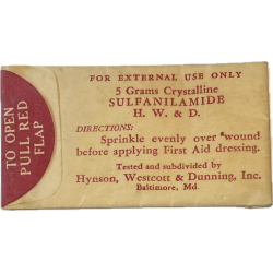Sachet de sulfanilamide, Hynson, Westcott & Dunning, Inc., plein