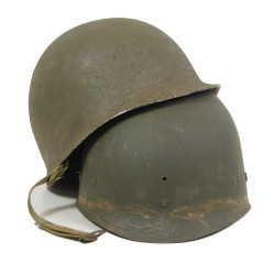 Helmet, M1, Fixed Loops, INLAND Liner, Lt. Cmdr. M.G. Carpenter, US Naval Reserve, Medical Corps, Guadalcanal, 1943