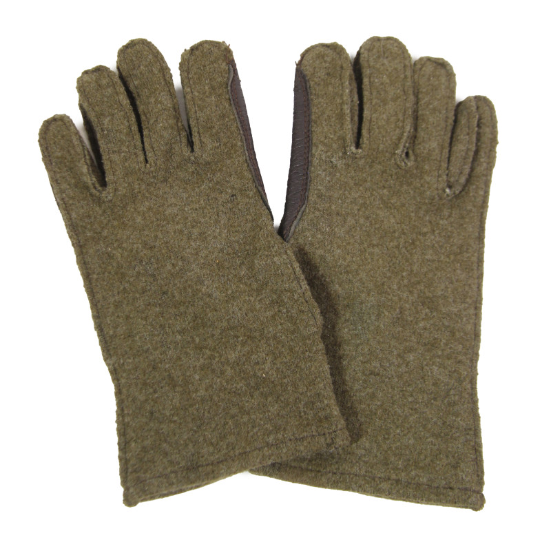 Gloves, Wool, with Leather Palm, US Army, Size 9, J. KAYSER & CO.