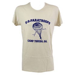 T-shirt, US PARATROOPS Camp Toccoa, FLOCKED