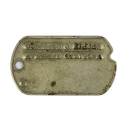 Plaque d'identité, Dog Tag, Pvt. Nellie Eckenrod, WAC, PTO