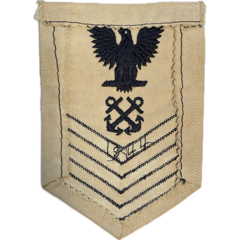 Insigne, Botswain's Mate 1st Class Petty Officer, US Navy, blanc