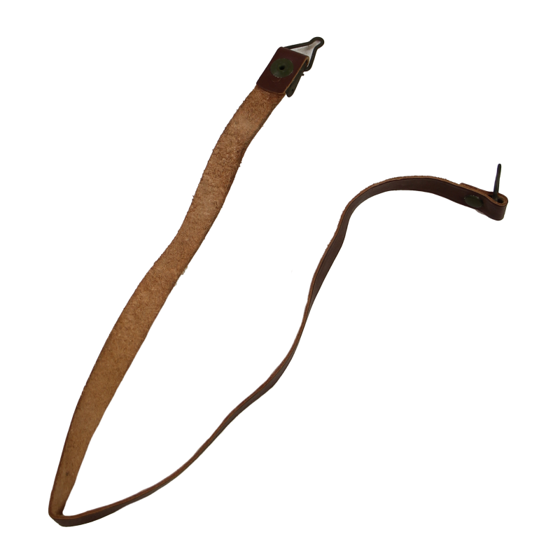 Jugulaire en cuir pour casque M1, GOLDSMITH BROS & MFG. CO. INC., boucle verte