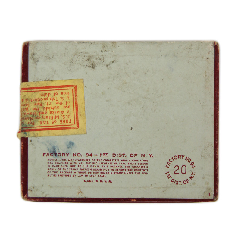 Pack, Cigarette, REGENT, 'For use only of U.S. Military or Naval Forces'