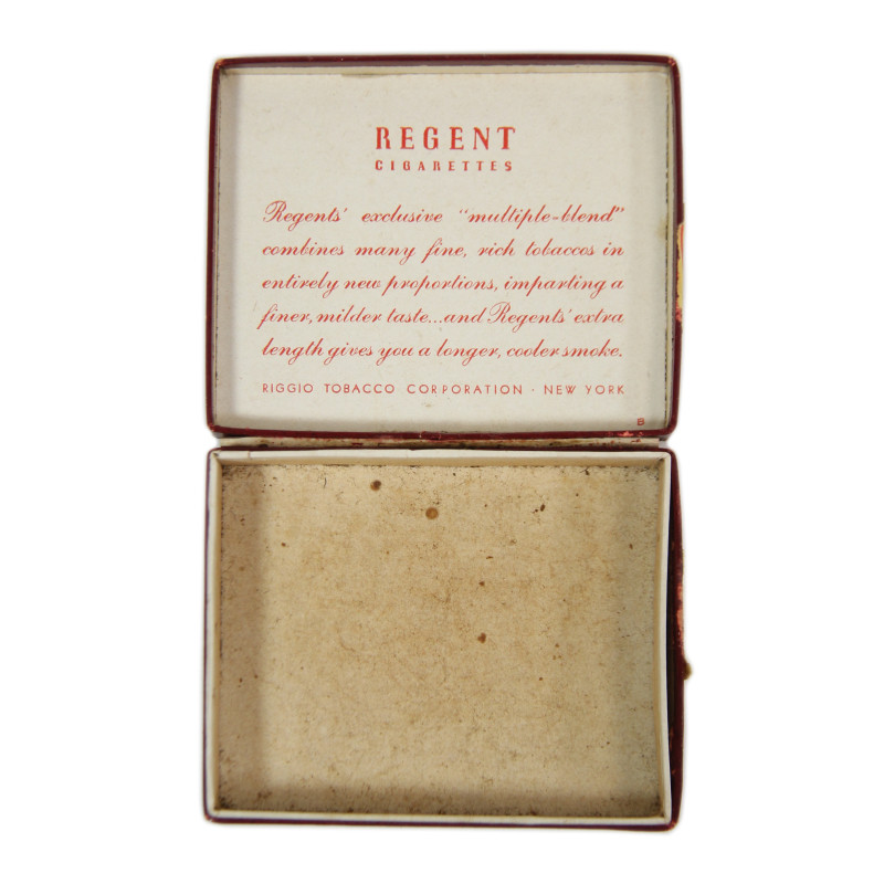 Paquet de cigarettes REGENT, "For use only of U.S. Military or Naval Forces"
