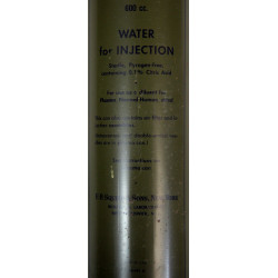 Flacon d'eau distillée pour plasma, 600 cc, E.R. SQUIBB & SONS