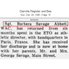 Plaque d'identité, Dog Tag, Sfc. Barbara Abbott, WAC, secrétaire du Gen. Dwight Eisenhower, SHAEF, ETO