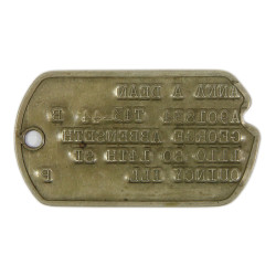 Plaque d'identité, Dog Tag, Pvt. Anna Dean, WAC