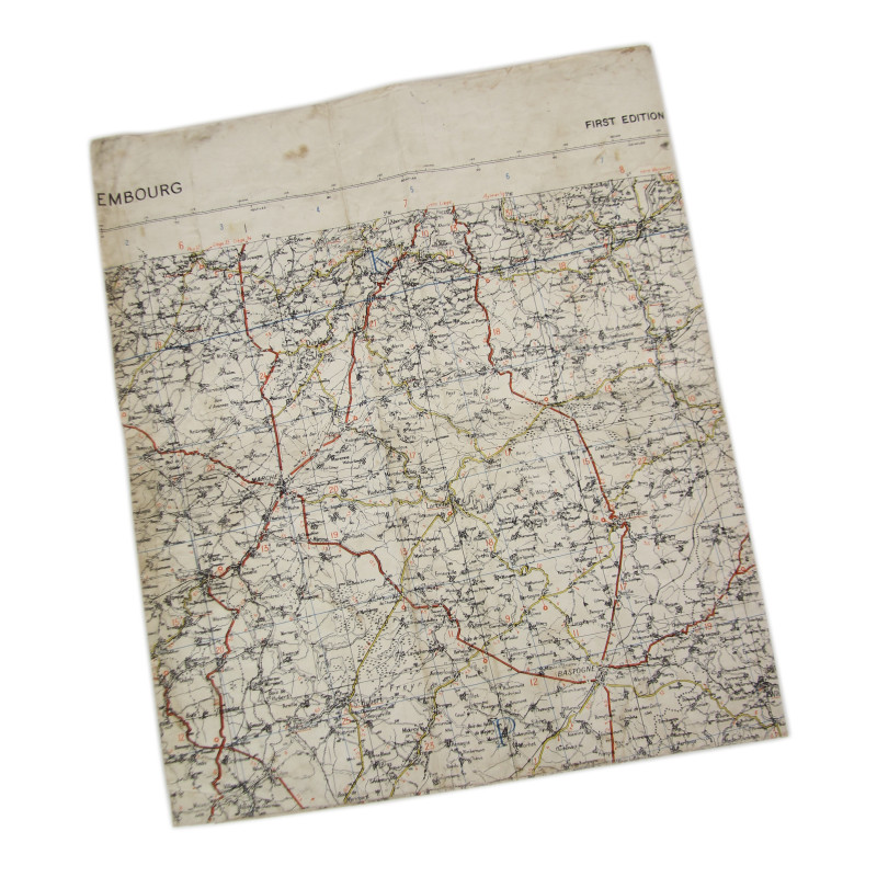 Carte britannique, MONS-LUXEMBOURG, Bataille des Ardennes, 1942