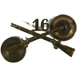 Insigne de col officier, 16th Inf. Regt., 1st Infantry Division, à écrou