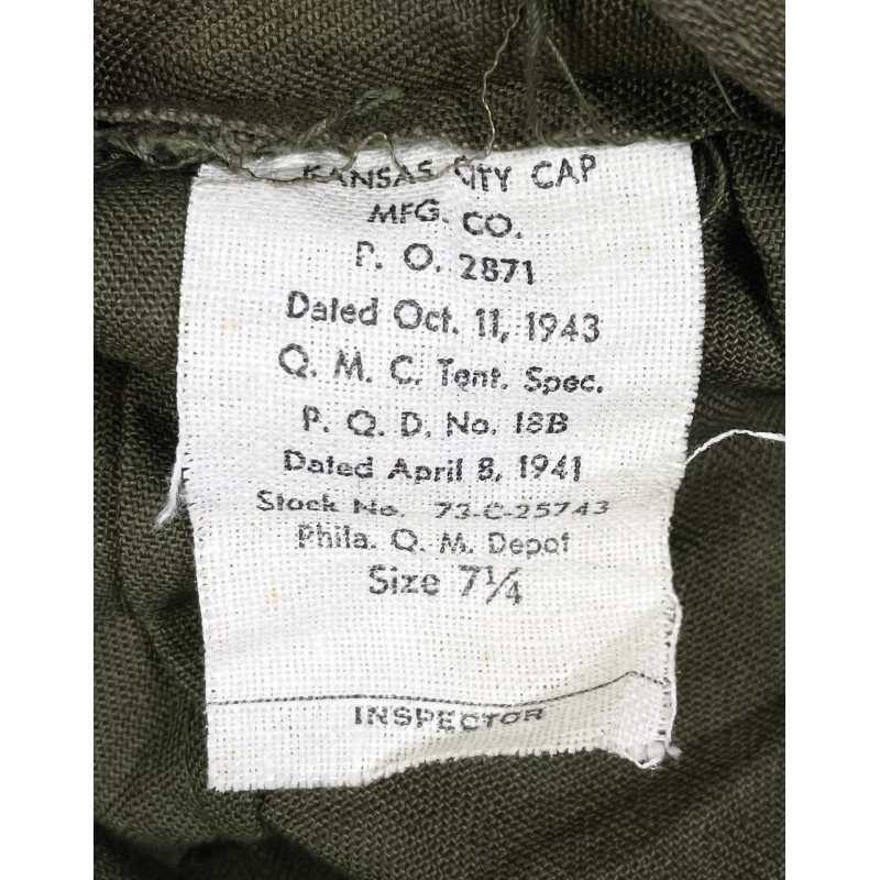 Casquette HBT (Herringbone Twill), taille 58, 1943