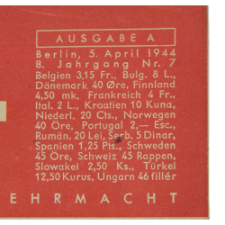 Magazine, DIE WEHRMACHT, April 5, 1944