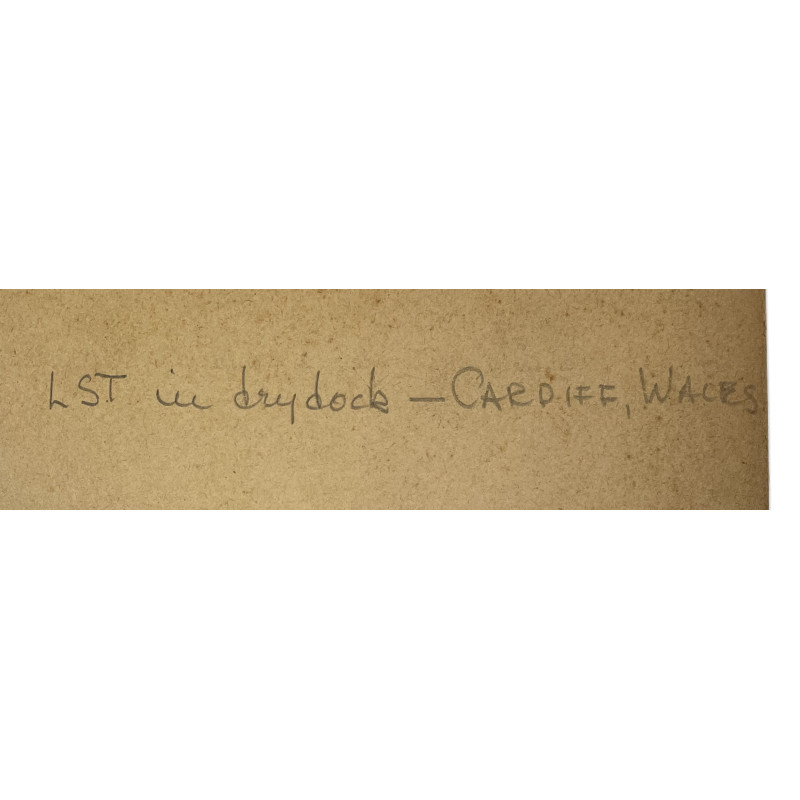 Photographie, US Navy, Combat Photo Unit 8, LST en cale sèche, Cardiff, Pays de Galles, 1944