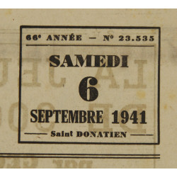 Journal, Le Petit Parisien, édition de Paris, 6 septembre 1941
