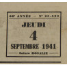 Newspaper, Le Petit Parisien, Paris Edition, September 4, 1941