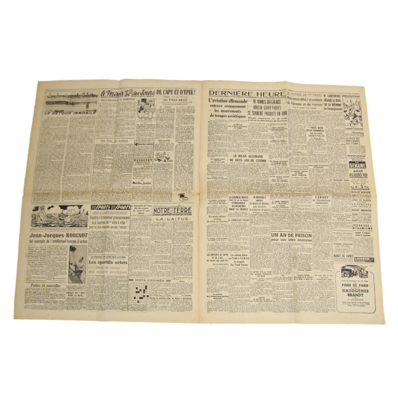 Journal, Le Petit Parisien, édition de Paris, 4 septembre 1941