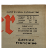 Magazine, Der Adler, November 3, 1942, French Edition
