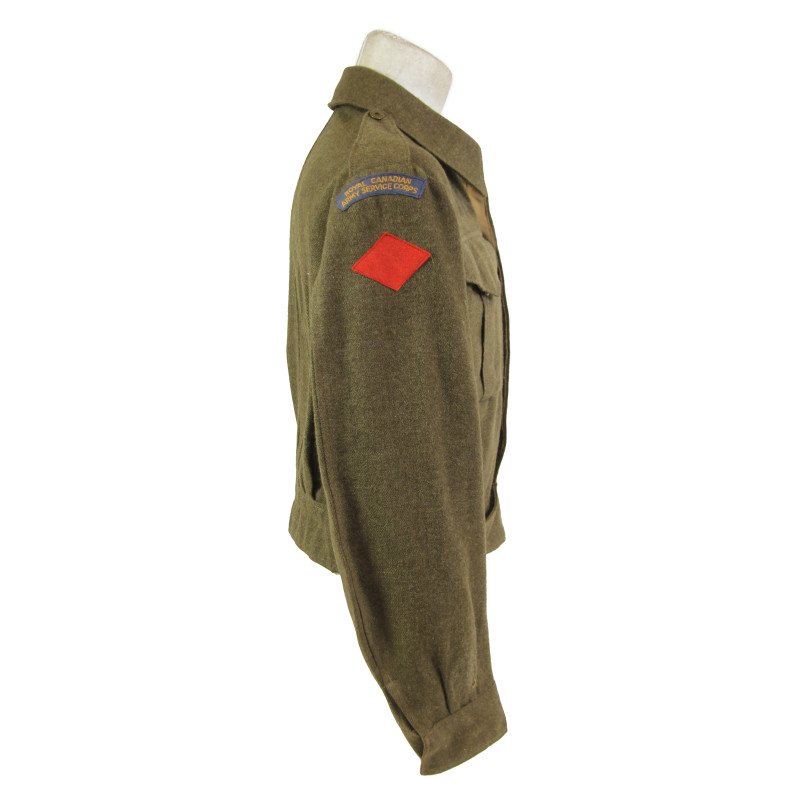 Battledress canadien, Pattern 1939, Royal Canadian Army Service Corps, taille 15, 1944, modifié