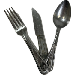 Cutlery, Knife, Spoon and Fork, US Army, SILCO, WALLCO, L.F.&C. 1944