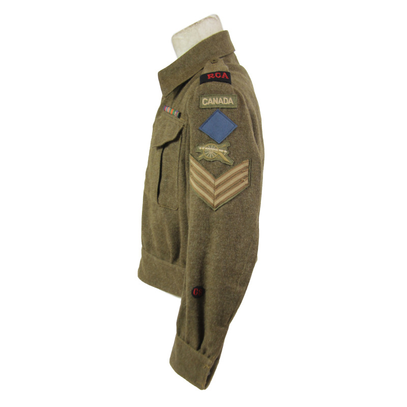 Battledress canadien, Pattern 1939, Sergeant, Royal Canadian Artillery, taille 8, 1945