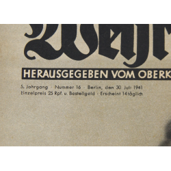 Magazine, DIE WEHRMACHT, July 30, 1941