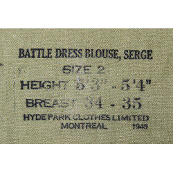 Battledress canadien, Pattern 1939, taille 2, 1945
