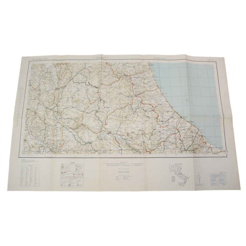 Carte alliée, Italy Road Map, Sheet 16, 1943