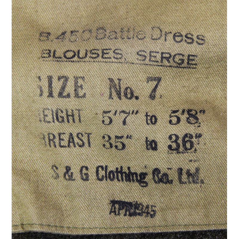 Blouse, Battledress, 1939 Pattern, Canadian, Warrant Officer Class II, Irish Fusiliers (Vancouver Regiment), 1945
