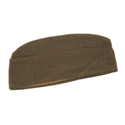 Cap, Garrison, OD, US Army, J. COLLETT LTD. 1944, British Made, Size 7 ¼, 1st Sgt. Harry Keys, 98th Ordn. Base Depot Co., ETO