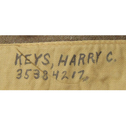 Calot troupe, J. COLLETT LTD. 1944, British Made, taille 58, 1st Sgt. Harry Keys, 98th Ordn. Base Depot Co., ETO