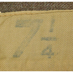 Calot troupe, J. COLLETT LTD. 1944, British Made, taille 58, 1st Sgt. Harry Keys, 98th Ordn. Base Depot Co., ETO