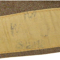 Calot troupe, J. COLLETT LTD. 1944, British Made, taille 58, 1st Sgt. Harry Keys, 98th Ordn. Base Depot Co., ETO
