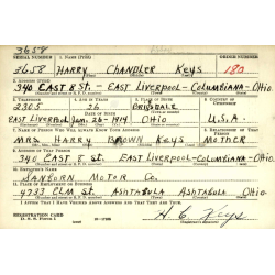 Calot troupe, J. COLLETT LTD. 1944, British Made, taille 58, 1st Sgt. Harry Keys, 98th Ordn. Base Depot Co., ETO