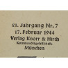 Magazine, Münchner Illustrierte Presse, February 17, 1944