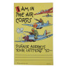Postcard, I AM IN THE AIR CORPS, USAAF, Mint