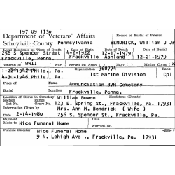 Lot de cravates, Cpl. William Bendrick, Jr., Co. K, 8th Marine Regt., 1st Marine Division, USMC, Guadalcanal