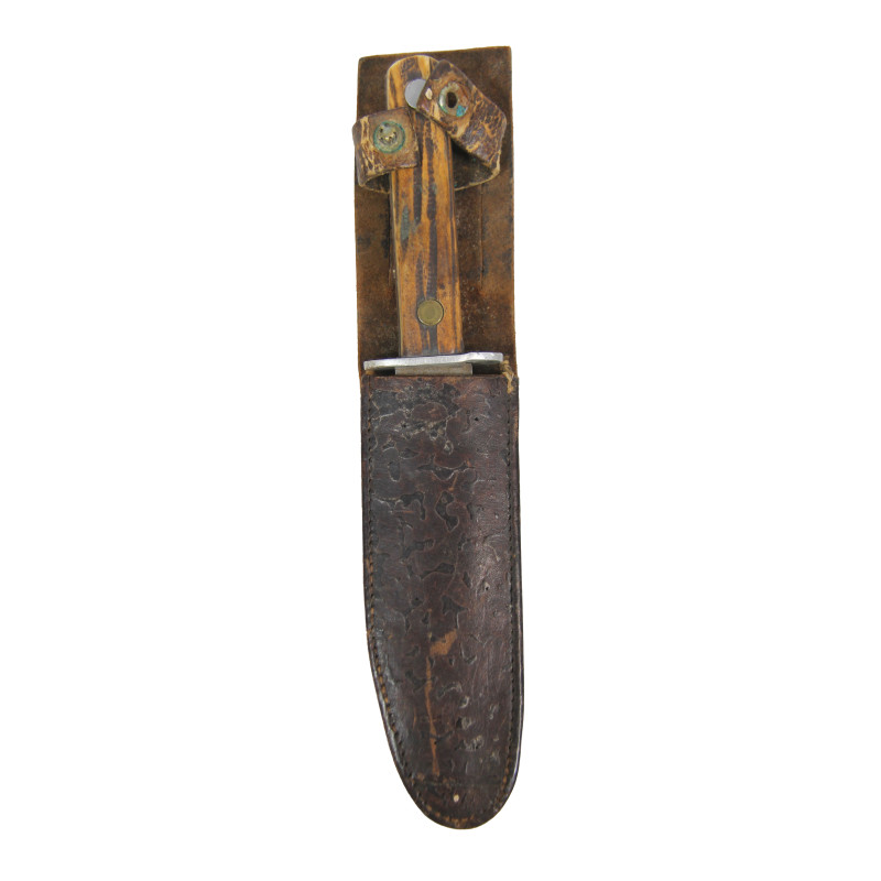 Knife, Fighting, EDW. K. TRYON CO., with Leather Scabbard
