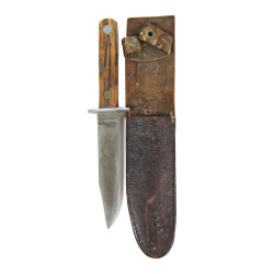 Knife, Fighting, EDW. K. TRYON CO., with Leather Scabbard