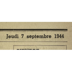 Newspaper, Belgian, La Libre Belgique, September 7, 1944