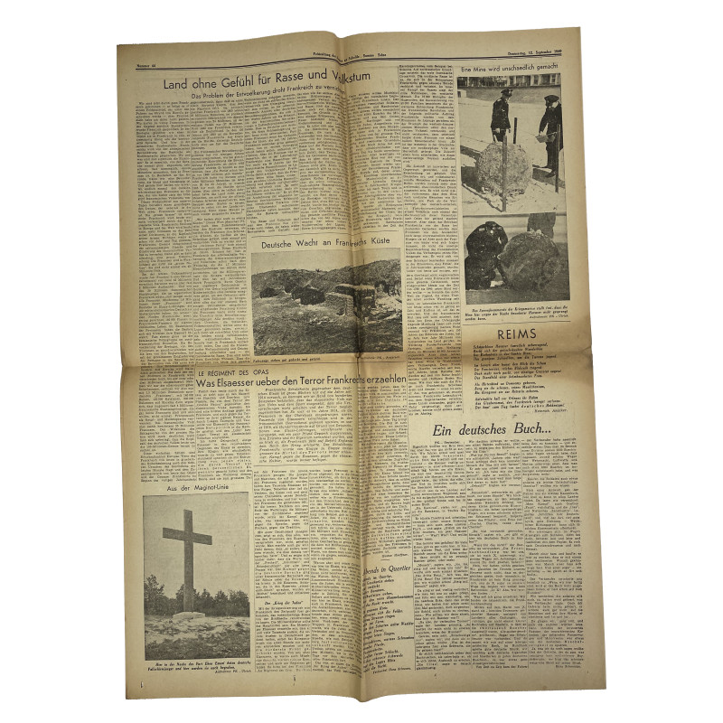 Newspaper, German, Feldzeitung, September 12, 1940
