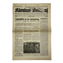Newspaper, German, Kärntner Grenzruf, February 4, 1941