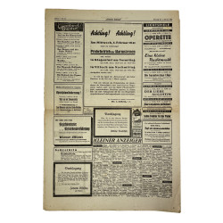 Newspaper, German, Kärntner Grenzruf, February 4, 1941