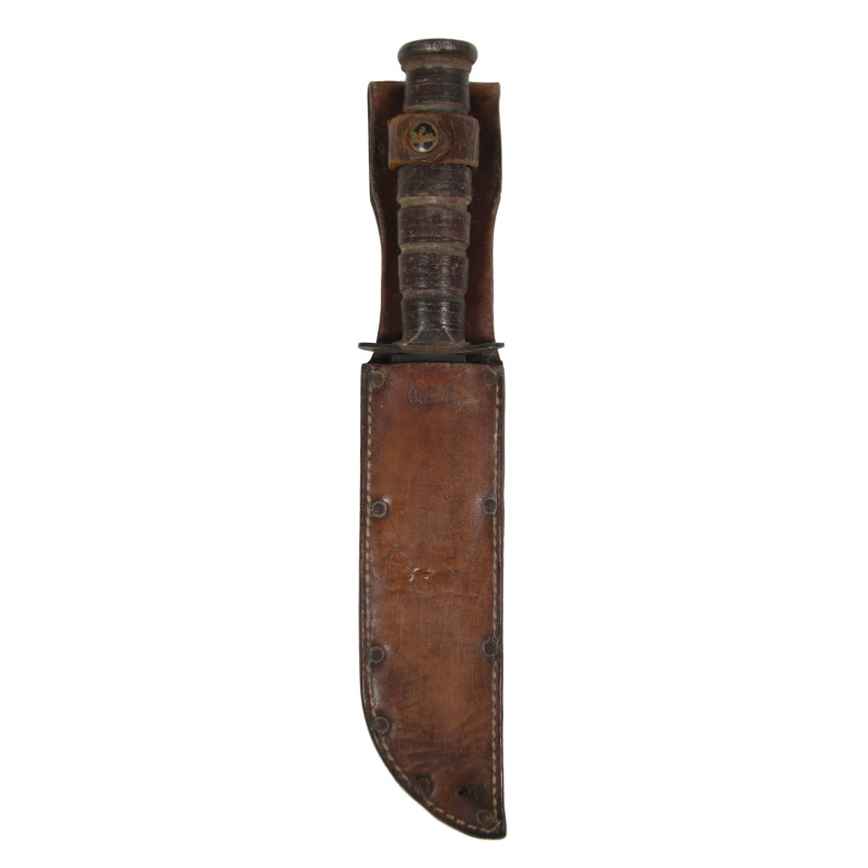 Couteau de combat, MK 2, CAMILLUS, US Navy, avec fourreau en cuir