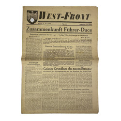 Newspaper, German, West-Front, January 21, 1941